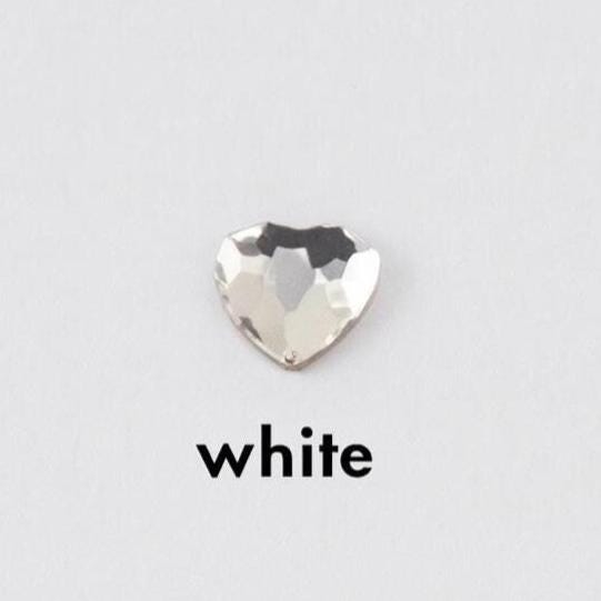 Silver clear heart tooth gem crystal