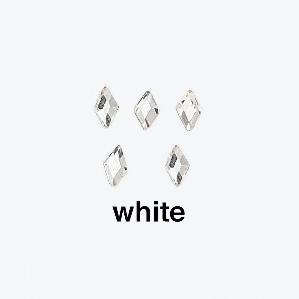 Silver clear rhombus tooth gem crystals