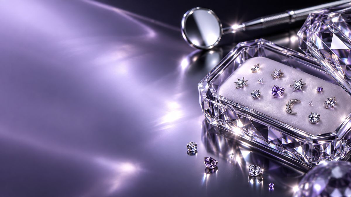 SparkleBites shaped tooth gem crystal pair options