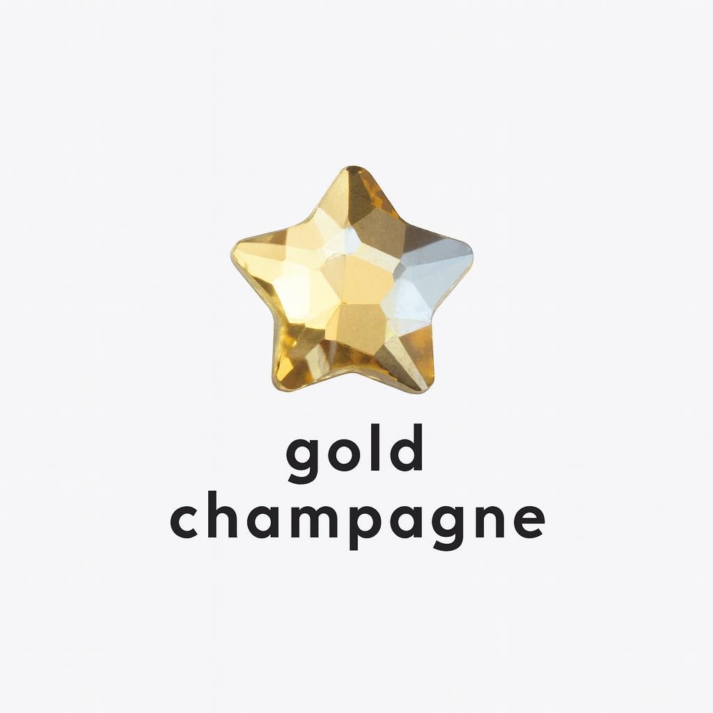 Gold champagne star tooth gem crystal